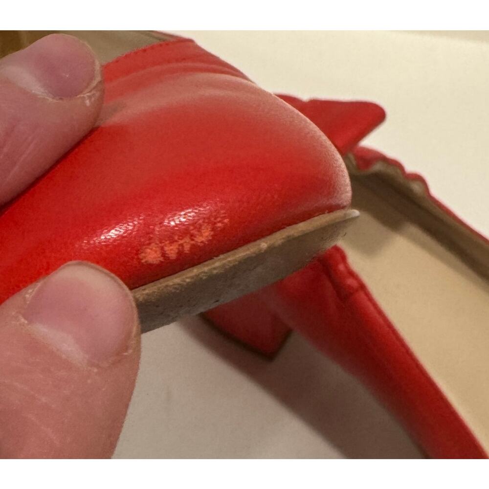 EVERLANE The Day Heel Genuine Italian Leather Red Block Heel Pumps Size 8.5 - Picture 8 of 8